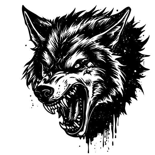 Snarling Wolf Head