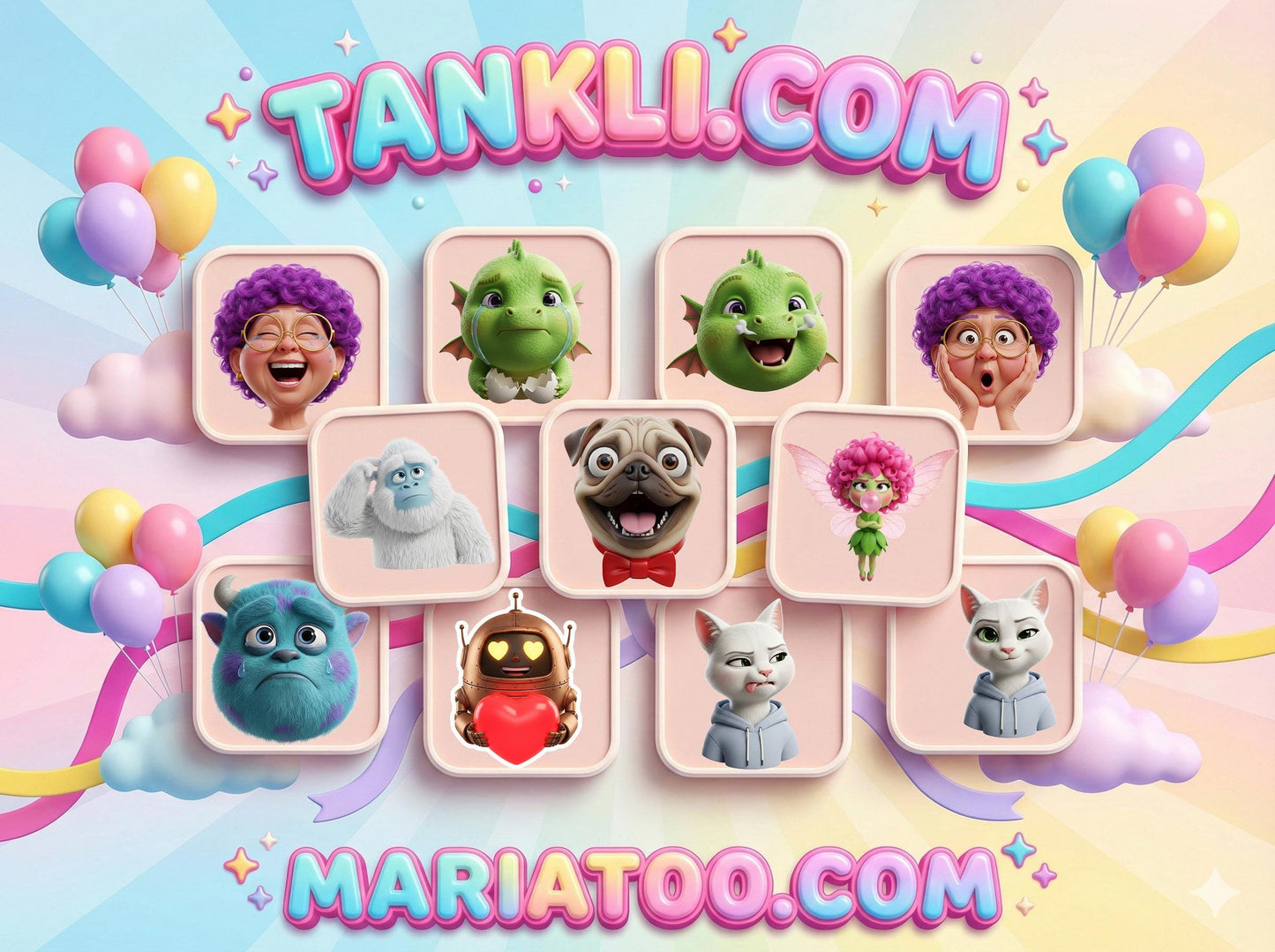 3D Cute Emoji Bundle PNG | Funny 3D Avatar Clipart