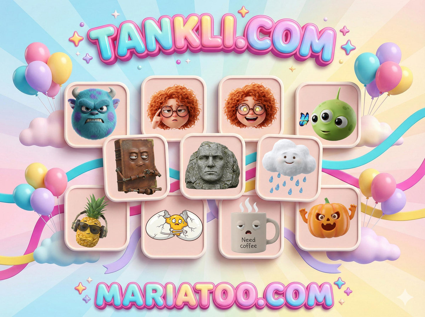 3D Cute Emoji Bundle PNG | Funny 3D Avatar Clipart