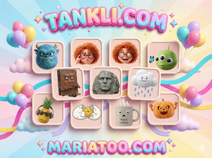 3D Cute Emoji Bundle PNG | Funny 3D Avatar Clipart